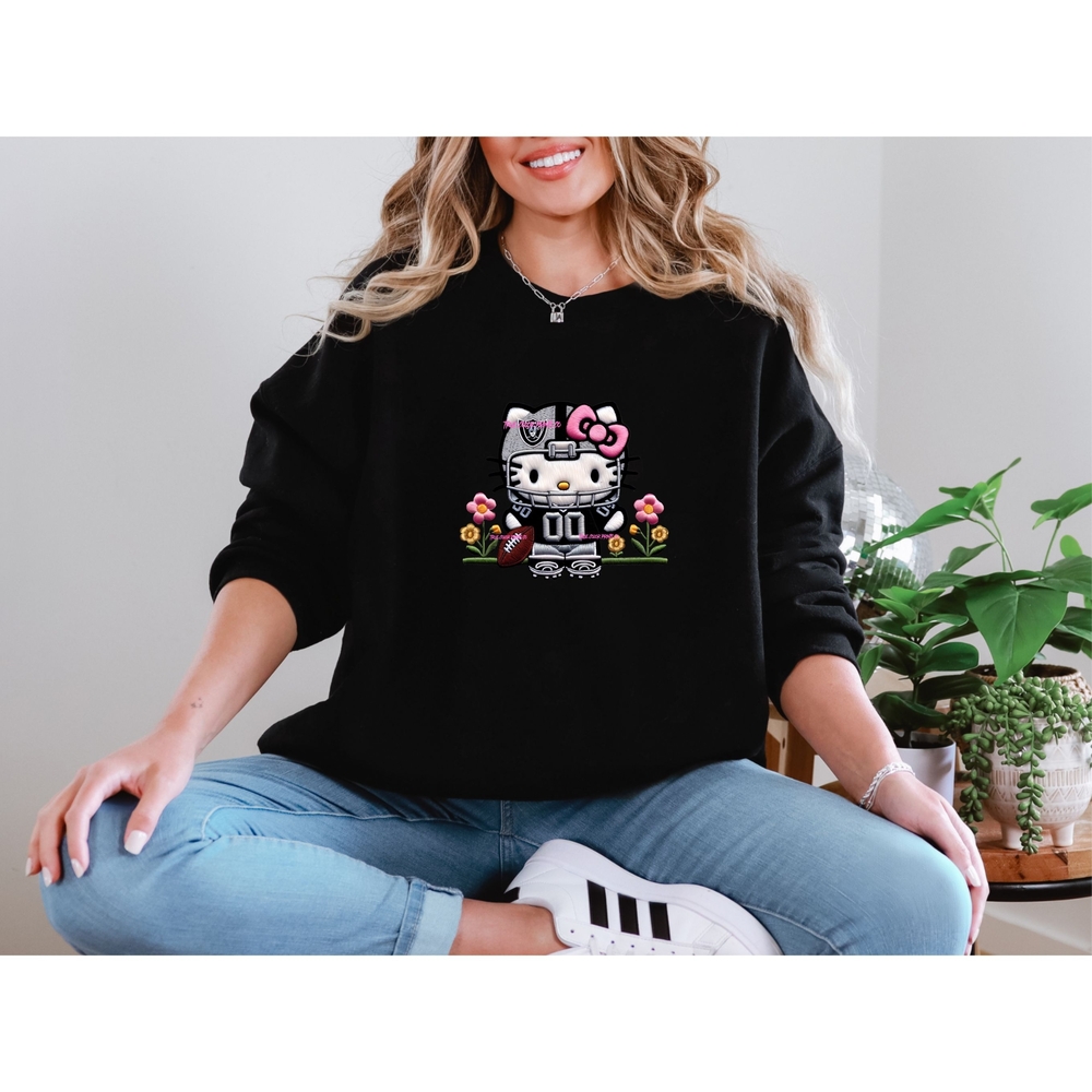 Gildan Black Sweater with Cute Cat Design